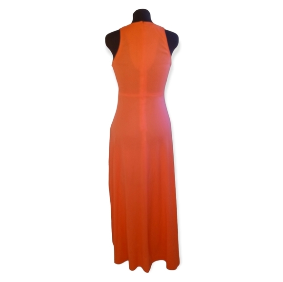 Host pick! Patricia Fair dress maxi low v-neck, sleeveless, coral, size p 13. - Picture 7 of 11